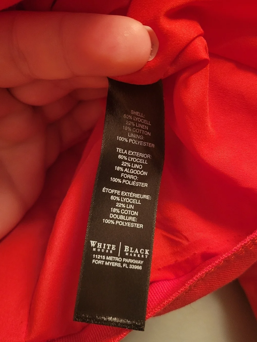 White House Black Market Red Cropped Blazer 8 Linen Preppy Chic Jacket Lined